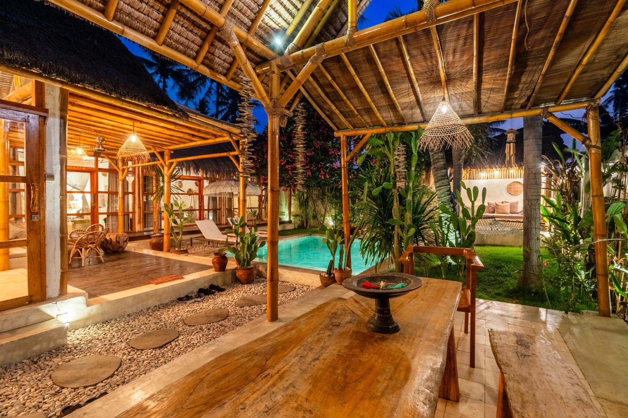 Villa Burung Gili Air Authentic 3-Bedroom Bamboo Villa With Private Pool Exterior foto