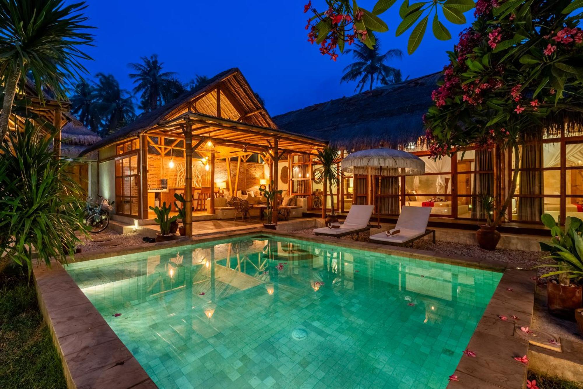 Villa Burung Gili Air Authentic 3-Bedroom Bamboo Villa With Private Pool Exterior foto