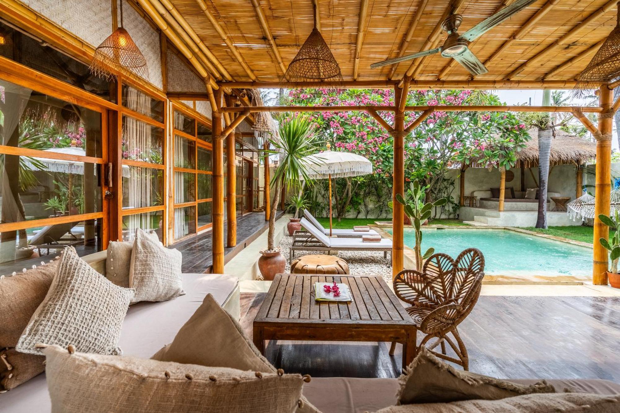 Villa Burung Gili Air Authentic 3-Bedroom Bamboo Villa With Private Pool Exterior foto